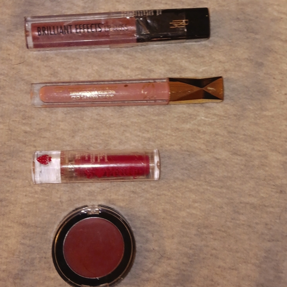 NWT 4 PIECE LIP GLOSS 💋 SET, 3 PINK GLOSSES,1 PUNK BLUSH/GLOSS